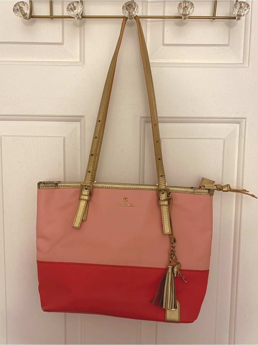 Spartina 449 Light/Hot Pink Colorblock Tote